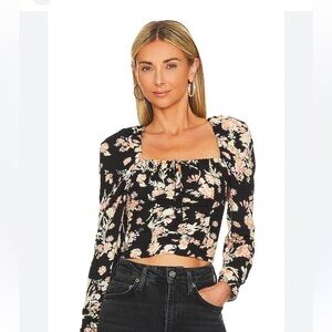 Floral Black Women's Top